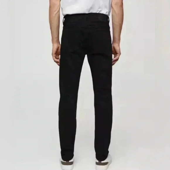 MANGO Mens Jan Slim Straight Black Jeans - Picture 2 of 7
